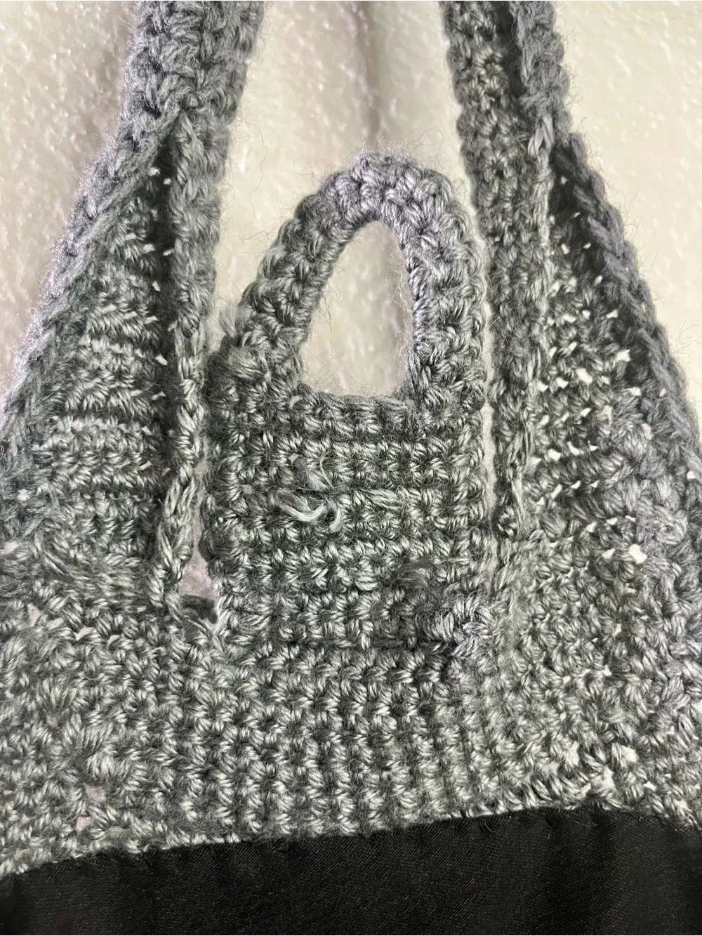 Handmade Crochet Chevron Boho Bag
